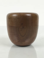 Japanese Wooden Lidded Matcha Tea Caddy Vtg Natsume Sado Utensil Brown TG199-KT - Tea Ceremony-chidorivintage.com