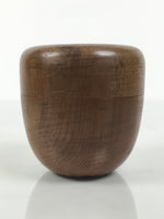 Japanese Wooden Lidded Matcha Tea Caddy Vtg Natsume Sado Utensil Brown TG199-KT - Tea Ceremony-chidorivintage.com