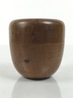 Japanese Wooden Lidded Matcha Tea Caddy Vtg Natsume Sado Utensil Brown TG199-KT - Tea Ceremony-chidorivintage.com