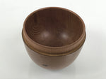 Japanese Wooden Lidded Matcha Tea Caddy Vtg Natsume Sado Utensil Brown TG199-KT - Tea Ceremony-chidorivintage.com