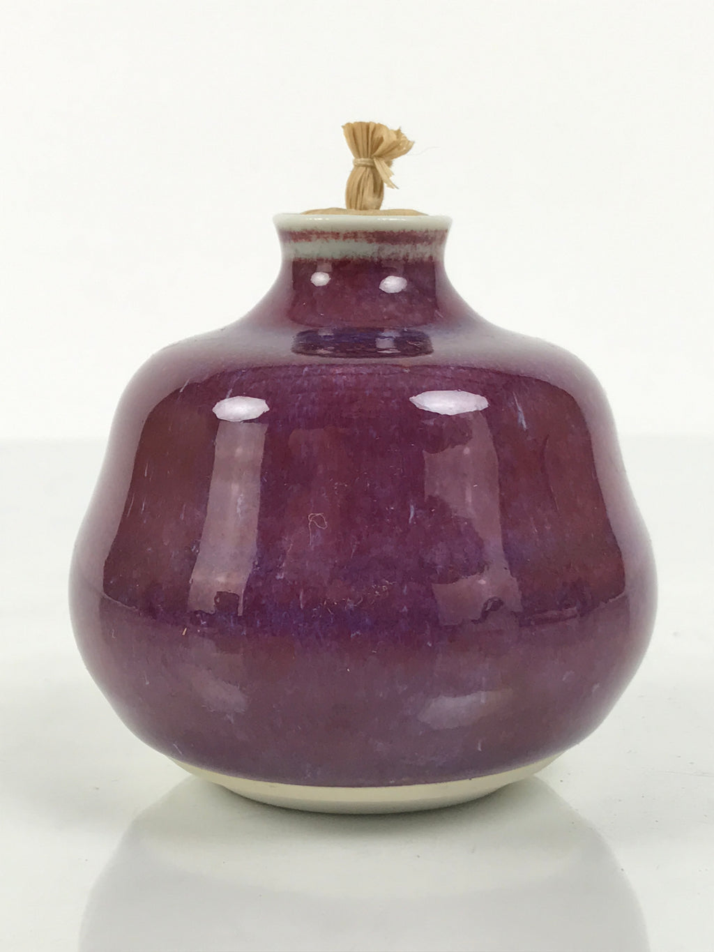 Japanese Porcelain Matcha Tea Container Vtg Chaire Natsume Sado Purple TG201-KT - Tea Ceremony-chidorivintage.com