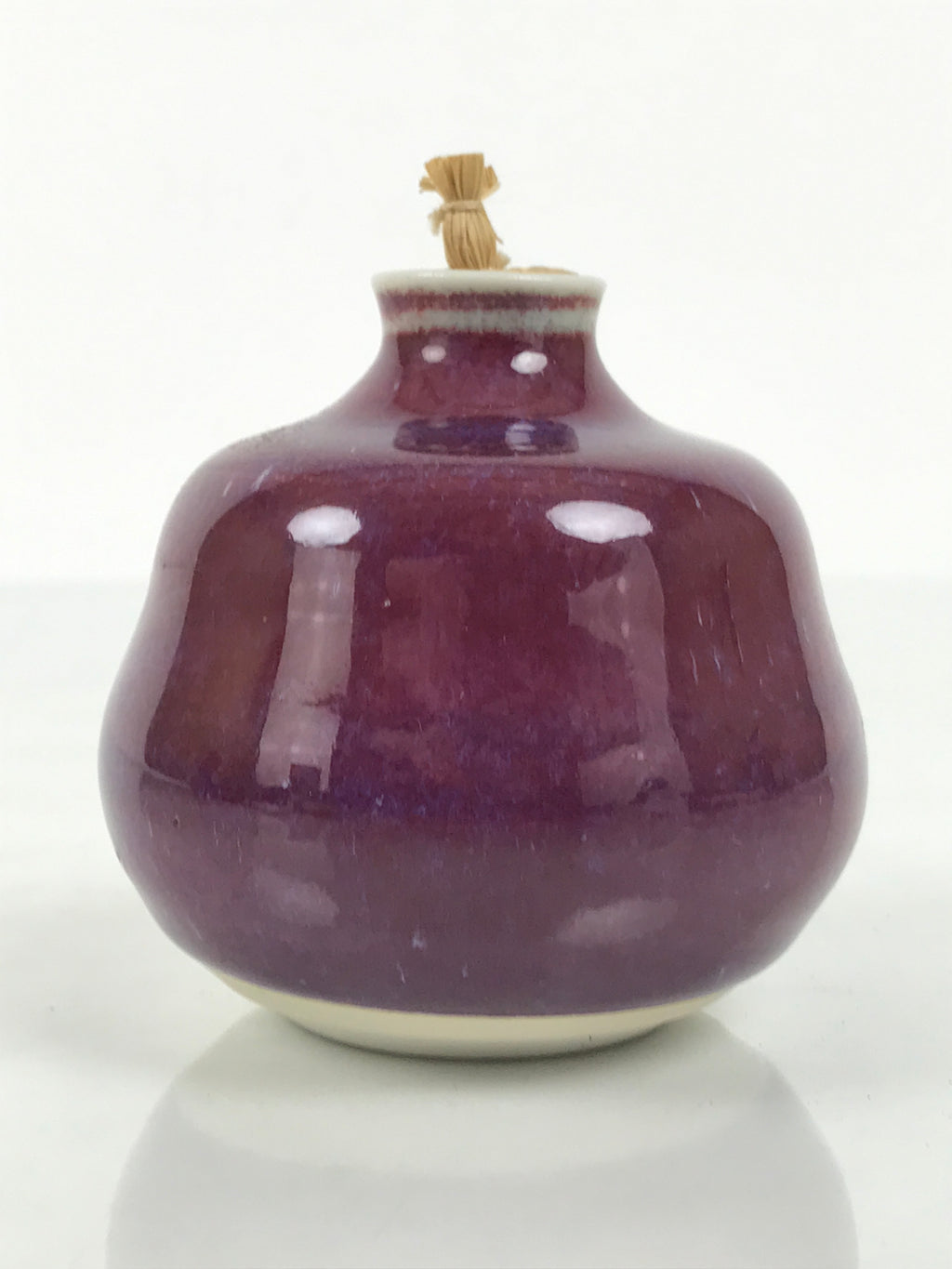 Japanese Porcelain Matcha Tea Container Vtg Chaire Natsume Sado Purple TG201-KT - Tea Ceremony-chidorivintage.com