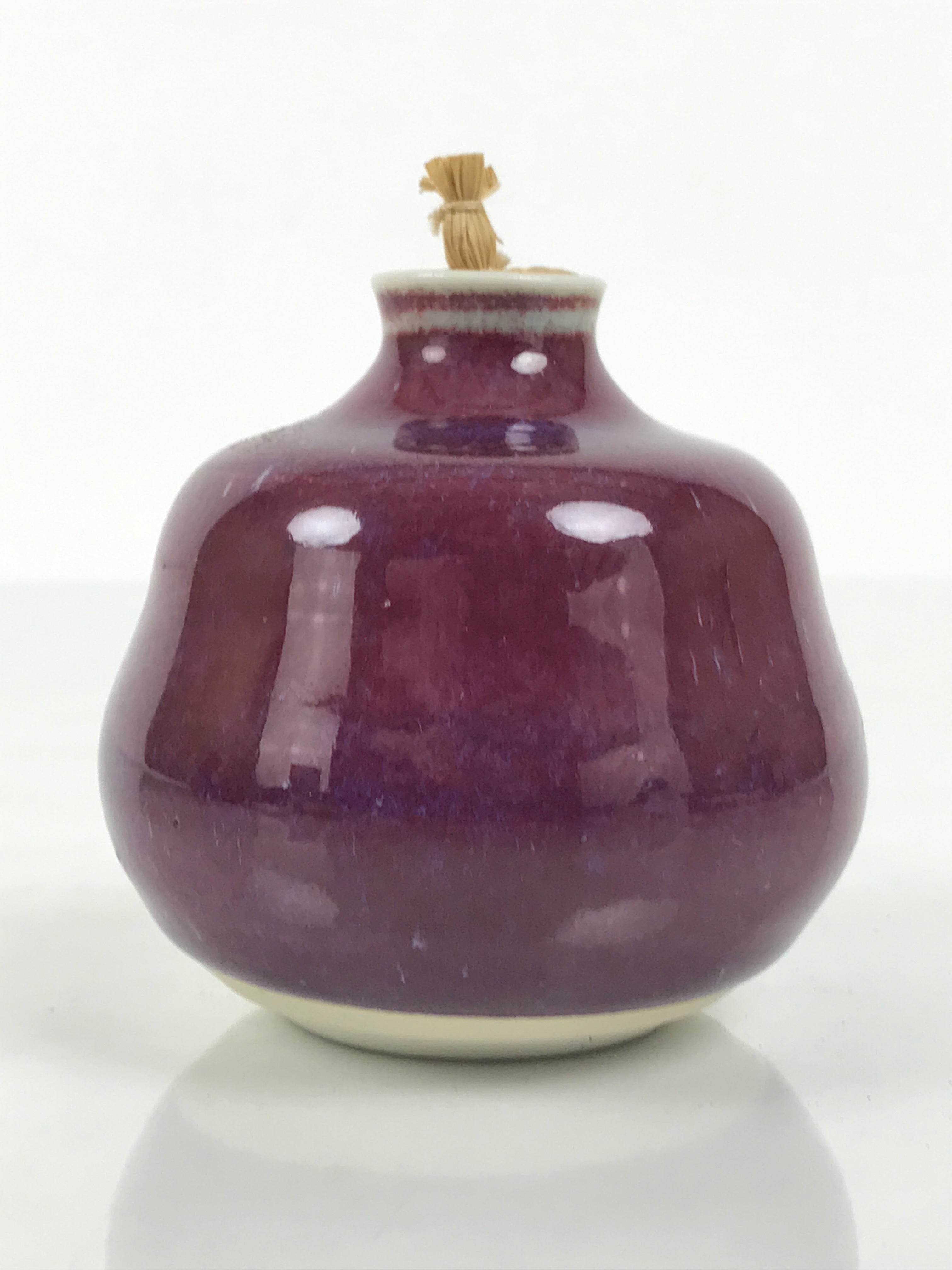 Japanese Porcelain Matcha Tea Container Vtg Chaire Natsume Sado Purple TG201-KT - Tea Ceremony-chidorivintage.com