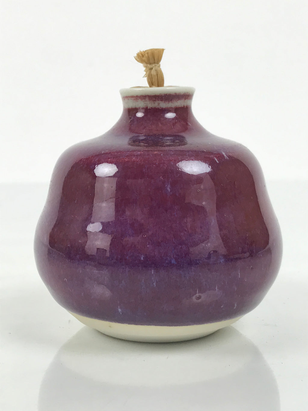 Japanese Porcelain Matcha Tea Container Vtg Chaire Natsume Sado Purple TG201-KT - Tea Ceremony-chidorivintage.com