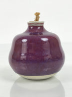 Japanese Porcelain Matcha Tea Container Vtg Chaire Natsume Sado Purple TG201-KT - Tea Ceremony-chidorivintage.com