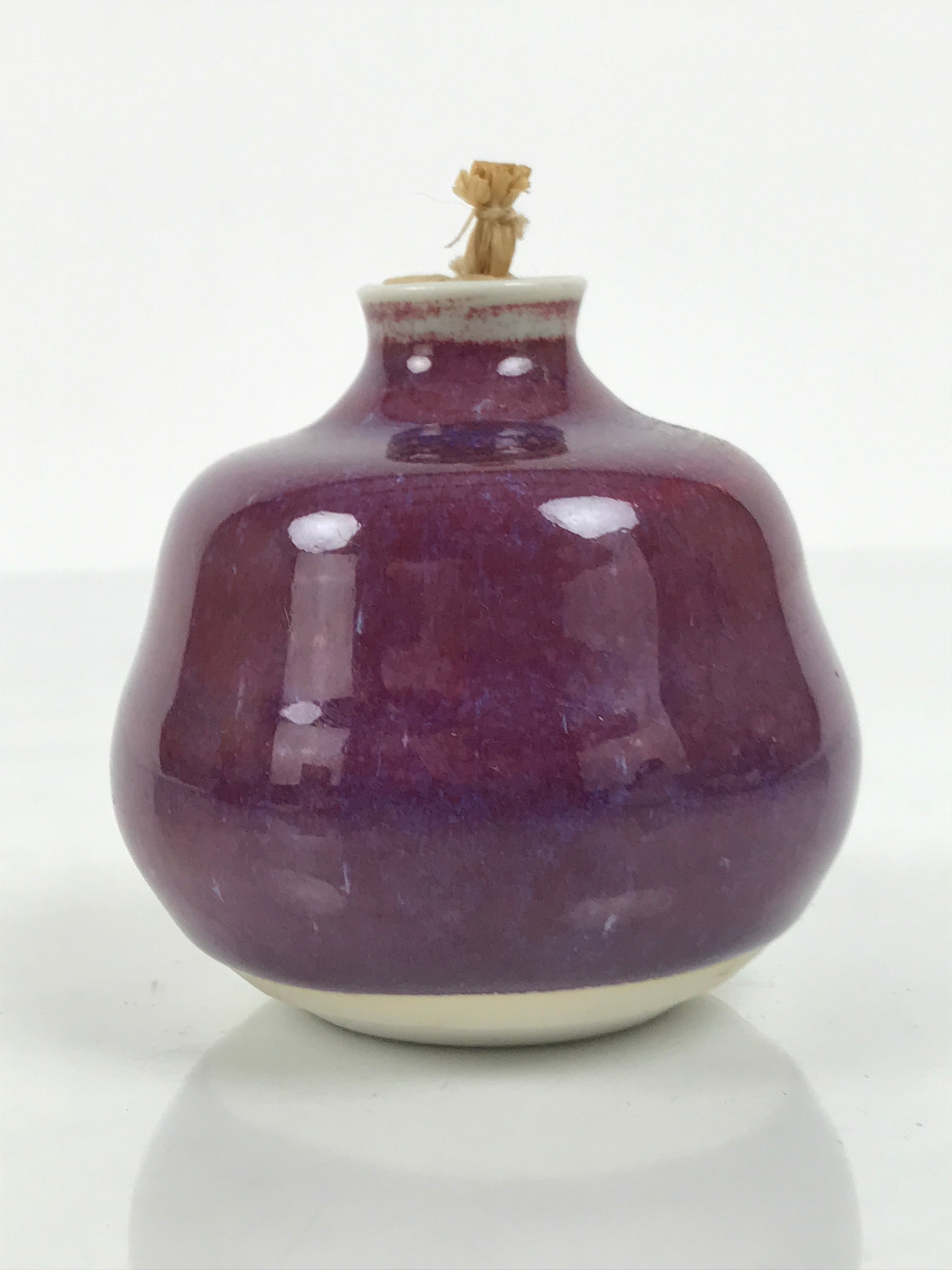 Japanese Porcelain Matcha Tea Container Vtg Chaire Natsume Sado Purple TG201-KT - Tea Ceremony-chidorivintage.com