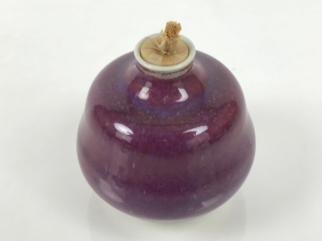 Japanese Porcelain Matcha Tea Container Vtg Chaire Natsume Sado Purple TG201-KT - Tea Ceremony-chidorivintage.com