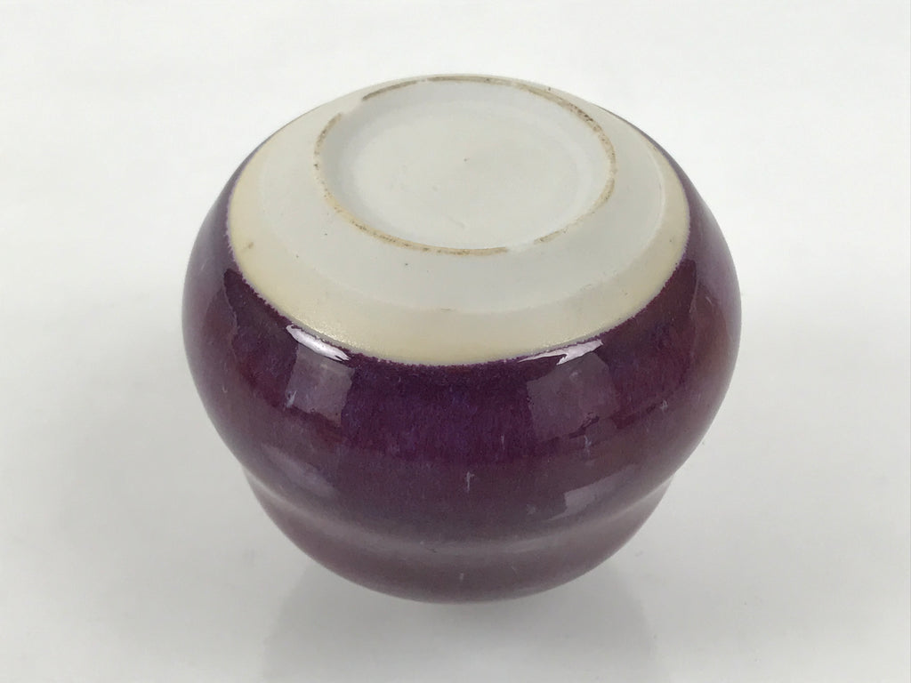 Japanese Porcelain Matcha Tea Container Vtg Chaire Natsume Sado Purple TG201-KT - Tea Ceremony-chidorivintage.com