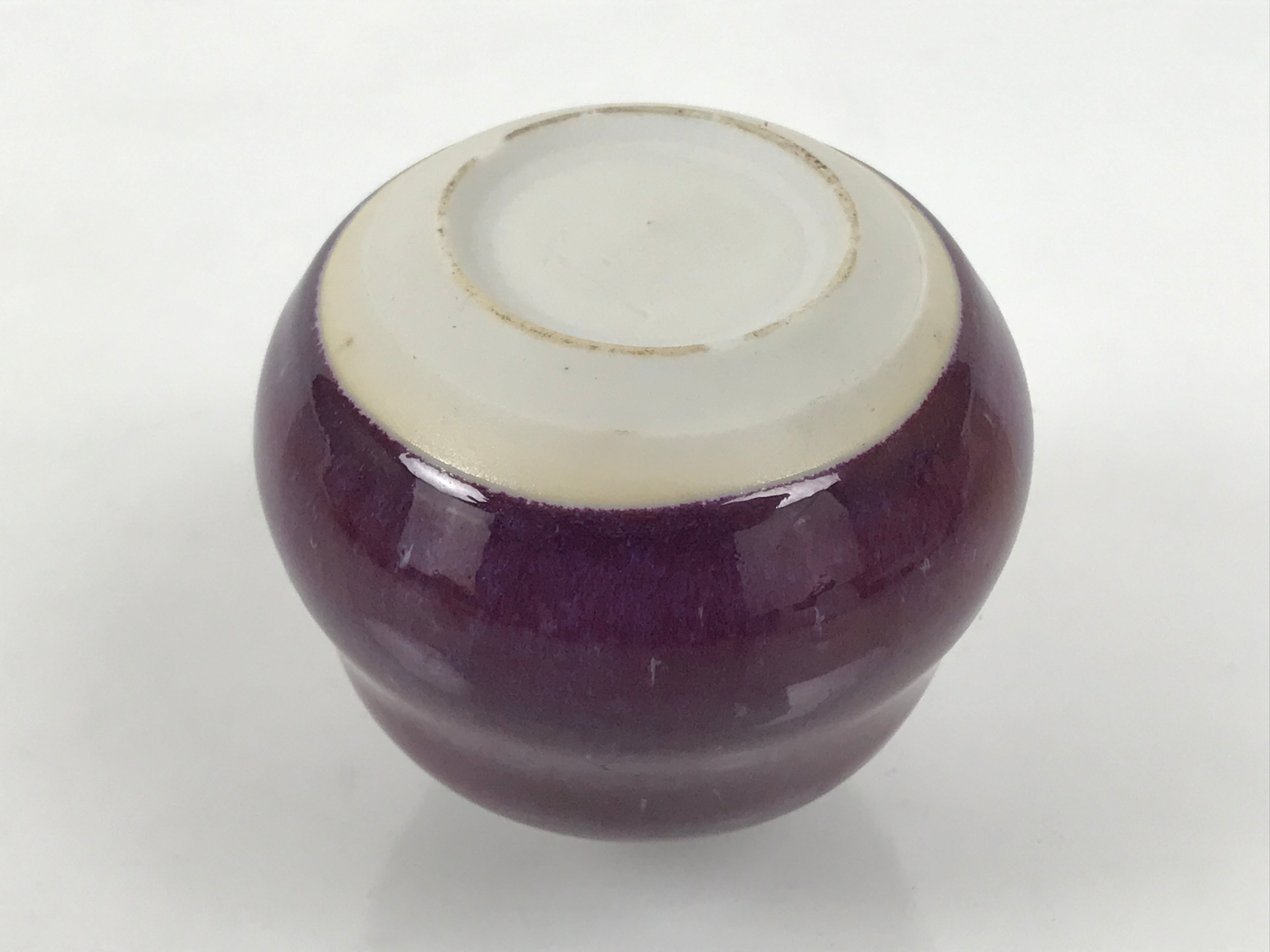 Japanese Porcelain Matcha Tea Container Vtg Chaire Natsume Sado Purple TG201-KT - Tea Ceremony-chidorivintage.com