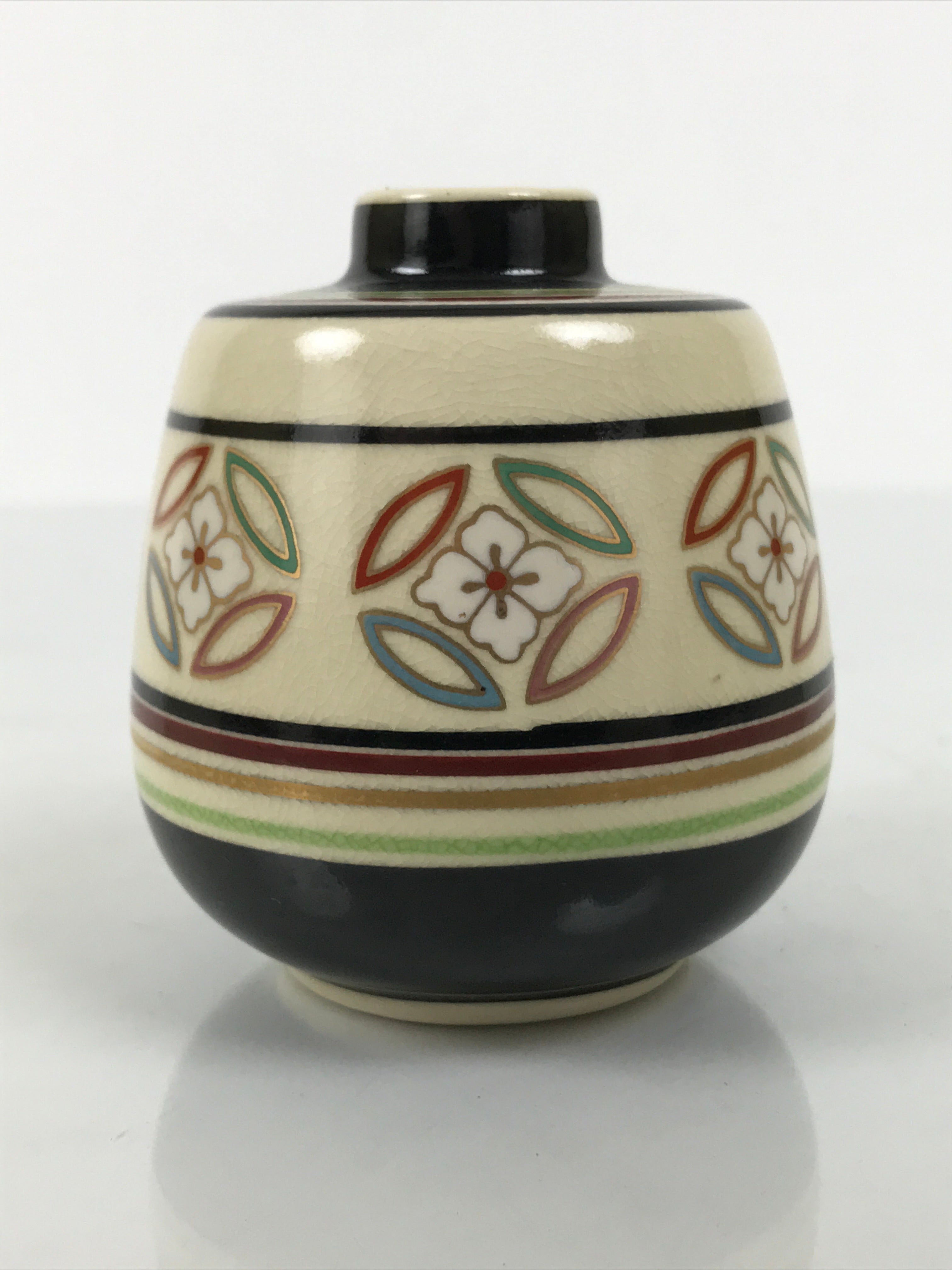 Japanese Kyo Ware Porcelain Matcha Tea Container Vtg Chaire Sado Shippo TG202-KT - Tea Ceremony-chidorivintage.com