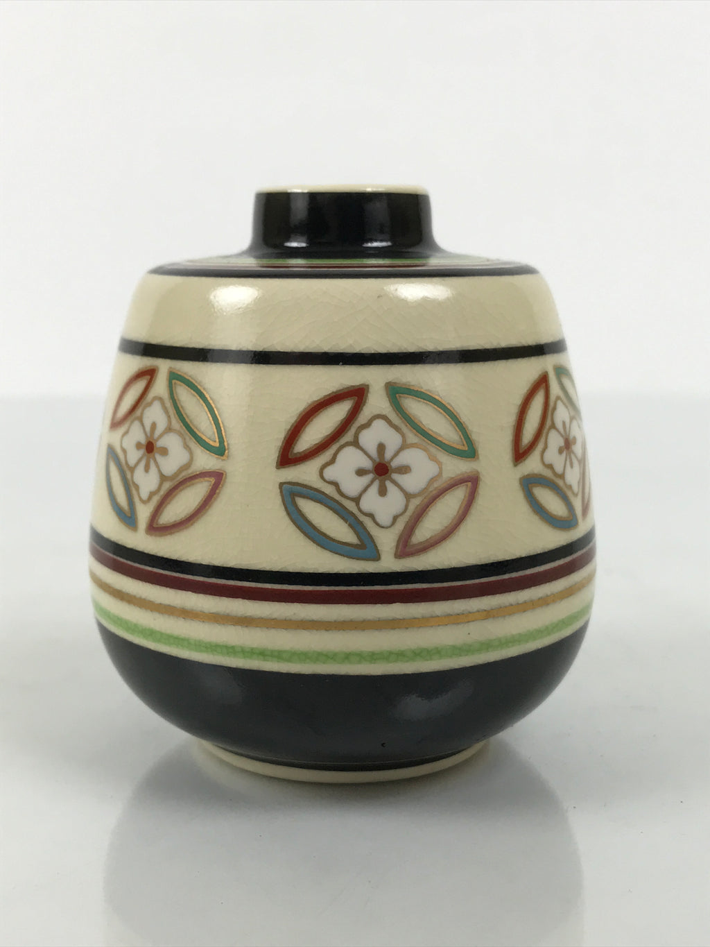 Japanese Kyo Ware Porcelain Matcha Tea Container Vtg Chaire Sado Shippo TG202-KT - Tea Ceremony-chidorivintage.com
