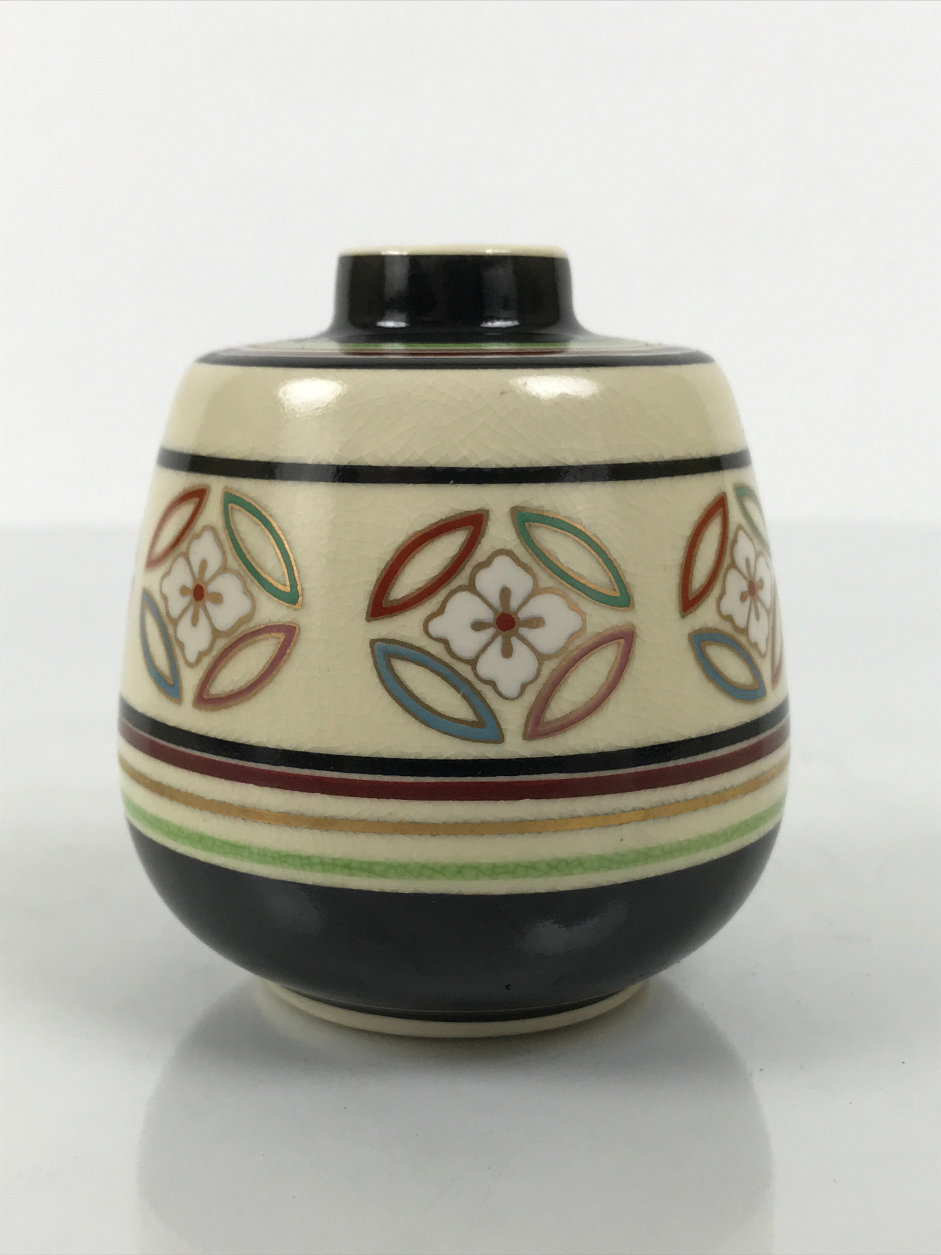 Japanese Kyo Ware Porcelain Matcha Tea Container Vtg Chaire Sado Shippo TG202-KT - Tea Ceremony-chidorivintage.com