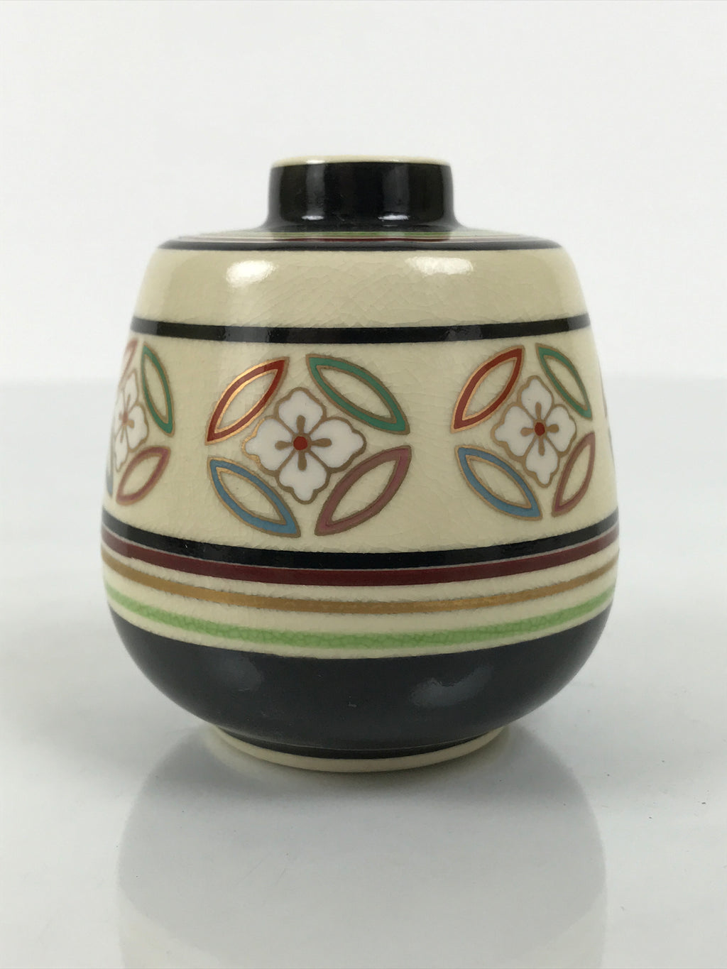Japanese Kyo Ware Porcelain Matcha Tea Container Vtg Chaire Sado Shippo TG202-KT - Tea Ceremony-chidorivintage.com