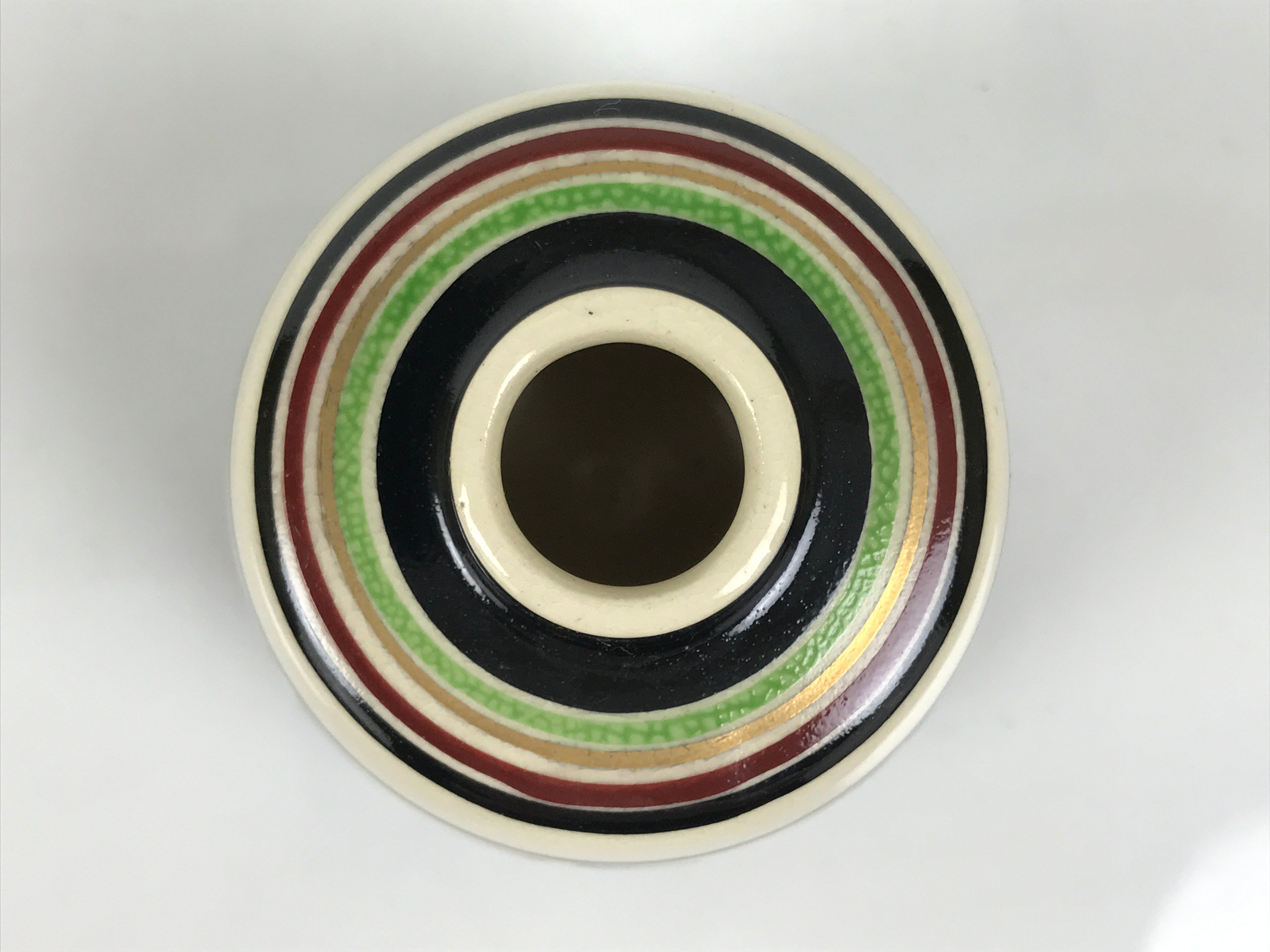 Japanese Kyo Ware Porcelain Matcha Tea Container Vtg Chaire Sado Shippo TG202-KT - Tea Ceremony-chidorivintage.com