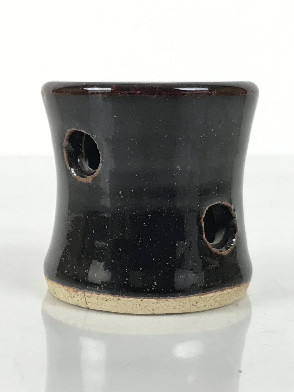 Japanese Ceramic Tea Ceremony Kettle Lid Ladle Rest Vtg Futaoki Sado Black TG204-KT - Tea Ceremony-chidorivintage.com