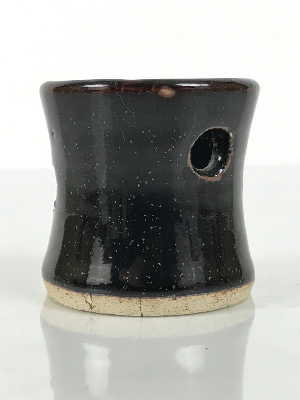 Japanese Ceramic Tea Ceremony Kettle Lid Ladle Rest Vtg Futaoki Sado Black TG204-KT - Tea Ceremony-chidorivintage.com