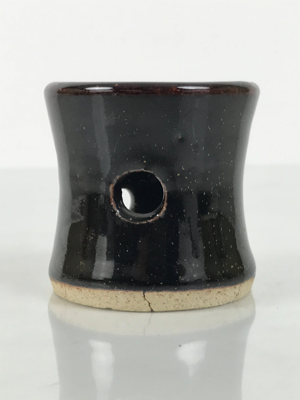 Japanese Ceramic Tea Ceremony Kettle Lid Ladle Rest Vtg Futaoki Sado Black TG204-KT - Tea Ceremony-chidorivintage.com