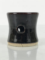 Japanese Ceramic Tea Ceremony Kettle Lid Ladle Rest Vtg Futaoki Sado Black TG204-KT - Tea Ceremony-chidorivintage.com