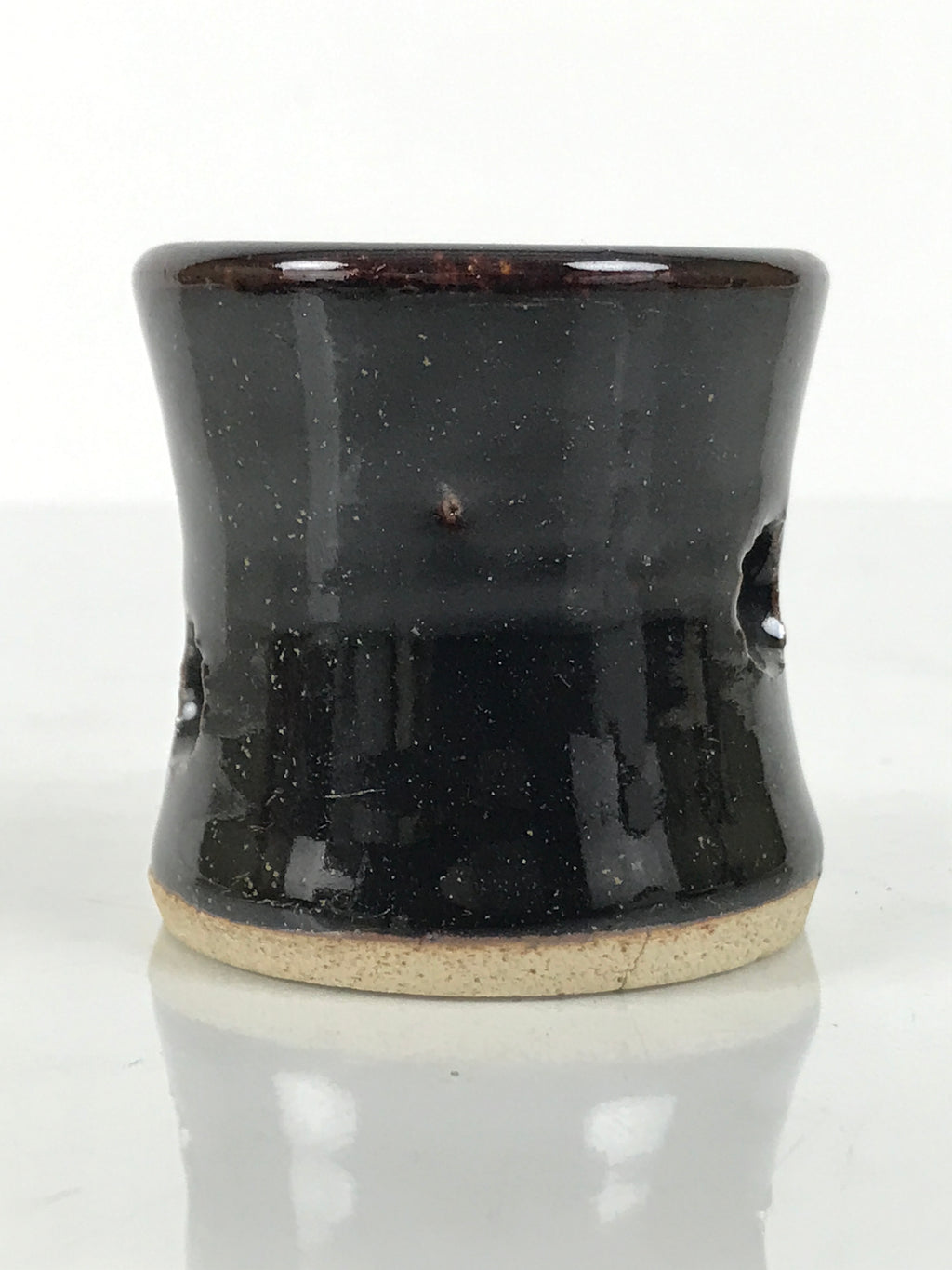 Japanese Ceramic Tea Ceremony Kettle Lid Ladle Rest Vtg Futaoki Sado Black TG204-KT - Tea Ceremony-chidorivintage.com