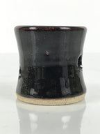 Japanese Ceramic Tea Ceremony Kettle Lid Ladle Rest Vtg Futaoki Sado Black TG204-KT - Tea Ceremony-chidorivintage.com