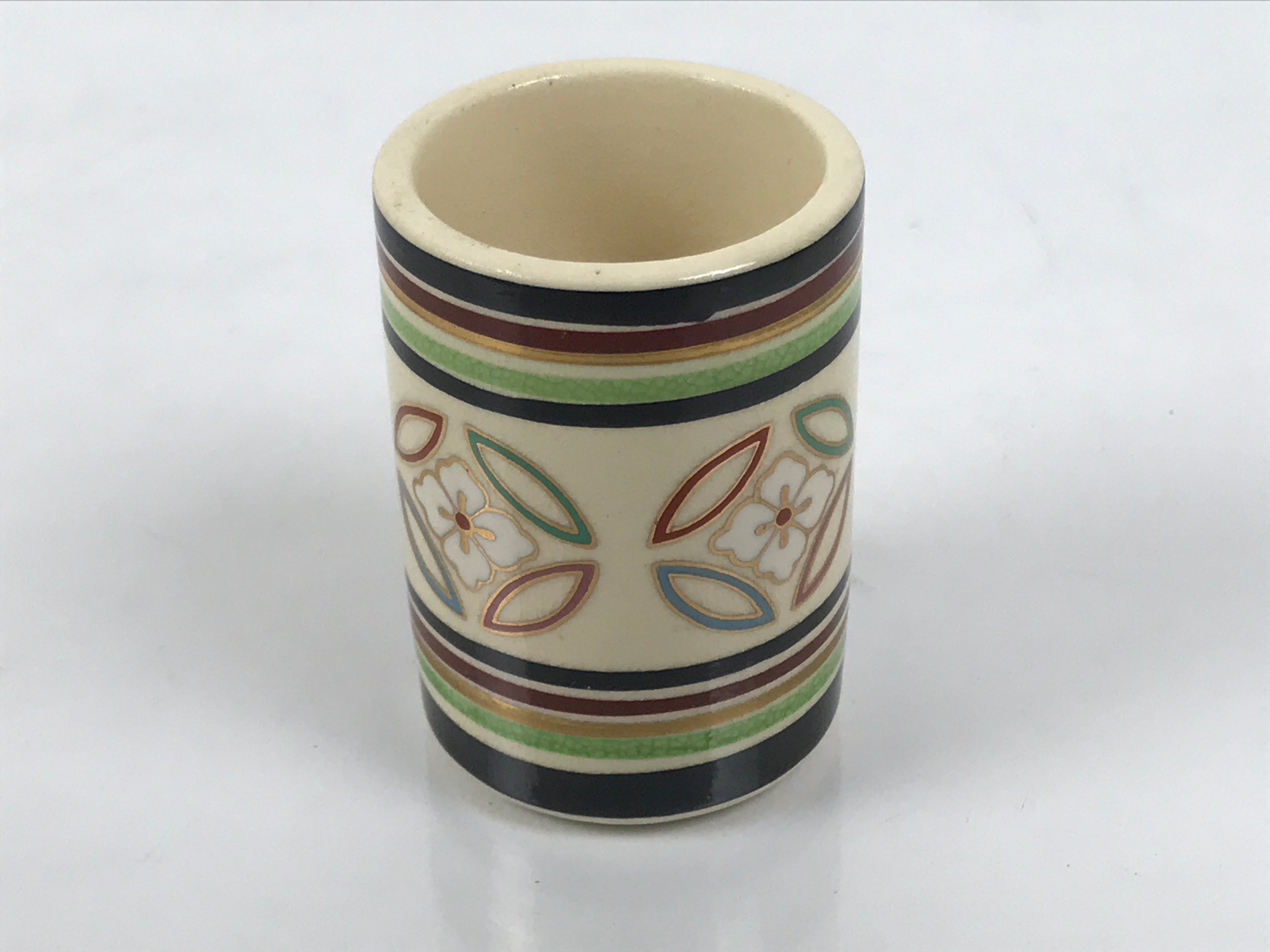 Japanese Kyo Porcelain Tea Ceremony Cloth Holder Chakinzutsu Sado Shippo TG209-KT - Tea Ceremony-chidorivintage.com