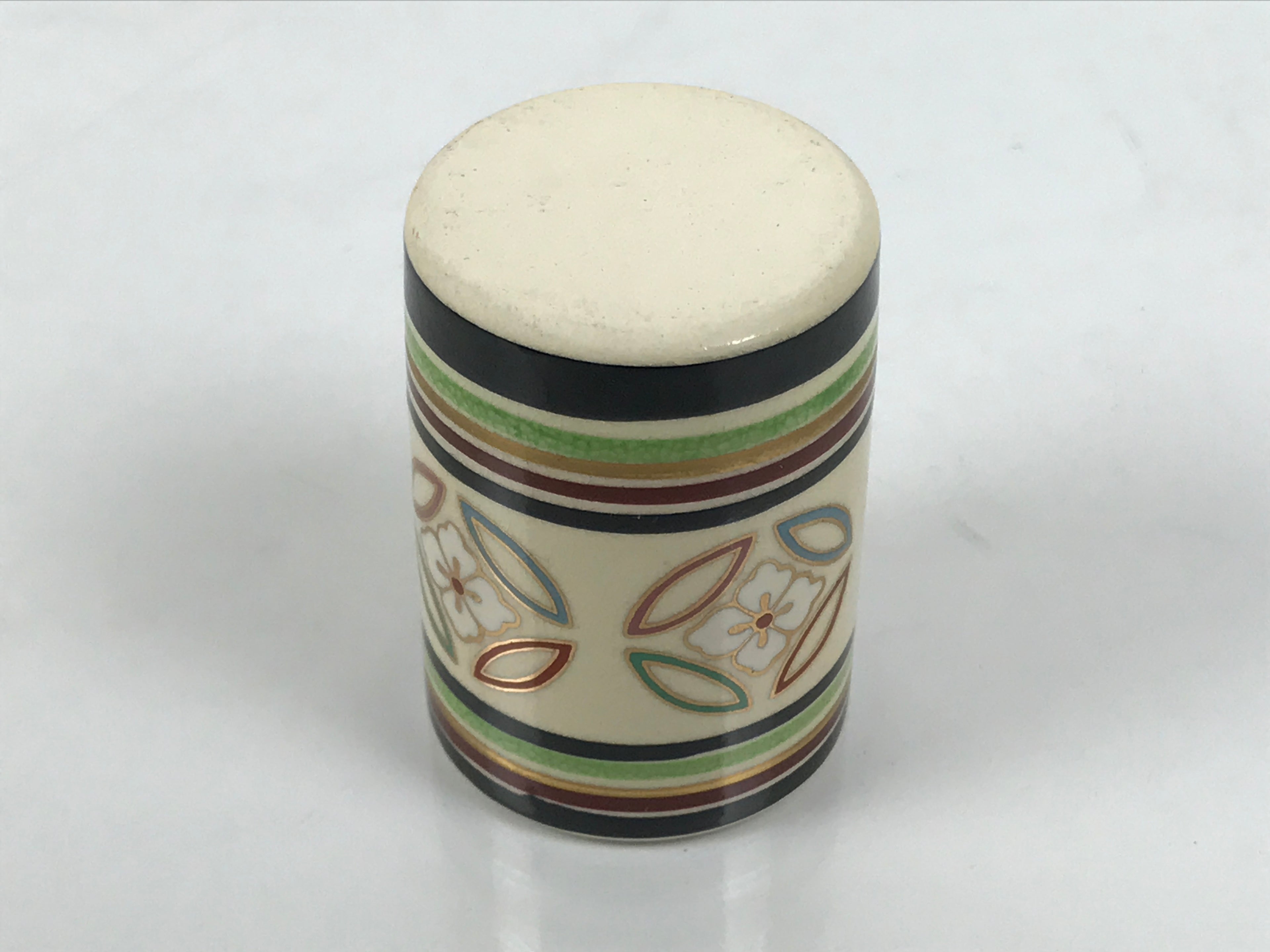 Japanese Kyo Porcelain Tea Ceremony Cloth Holder Chakinzutsu Sado Shippo TG209-KT - Tea Ceremony-chidorivintage.com
