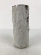 Japanese Shino Ware Ceramic Flower Vase Vtg Ikebana Kabin White Brown FK240-KT - Vase-chidorivintage.com