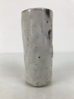 Japanese Shino Ware Ceramic Flower Vase Vtg Ikebana Kabin White Brown FK240-KT - Vase-chidorivintage.com