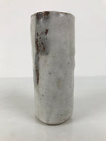 Japanese Shino Ware Ceramic Flower Vase Vtg Ikebana Kabin White Brown FK240-KT - Vase-chidorivintage.com
