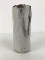 Japanese Shino Ware Ceramic Flower Vase Vtg Ikebana Kabin White Brown FK240-KT - Vase-chidorivintage.com