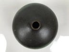 Japanese Ceramic Flower Vase Vtg Ikebana Kabin Round Ball Green Dark Brown FK241-KT - Vase-chidorivintage.com