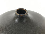Japanese Ceramic Flower Vase Vtg Ikebana Kabin Round Ball Green Dark Brown FK241-KT - Vase-chidorivintage.com