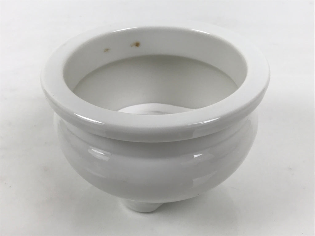 Japanese Buddhist Altar Porcelain Incense Burner Koro Vtg Simple White BA928-OT - Buddhist-chidorivintage.com