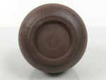 Japanese Ceramic Flower Vase Vtg Ikebana Kabin Round Brown Natural Glaze FK243-KT - Vase-chidorivintage.com