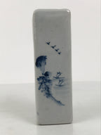 Japanese Porcelain Flower Vase Ikebana Kabin Square White Blue Ocean Boat FK244-KT - Vase-chidorivintage.com