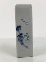 Japanese Porcelain Flower Vase Ikebana Kabin Square White Blue Ocean Boat FK244-KT - Vase-chidorivintage.com