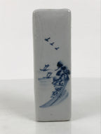 Japanese Porcelain Flower Vase Ikebana Kabin Square White Blue Ocean Boat FK244-KT - Vase-chidorivintage.com