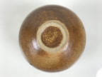 Japanese Ceramic Oribe Ware Flower Vase Vtg Ikebana Kabin Brown Round FK245-KT - Vase-chidorivintage.com