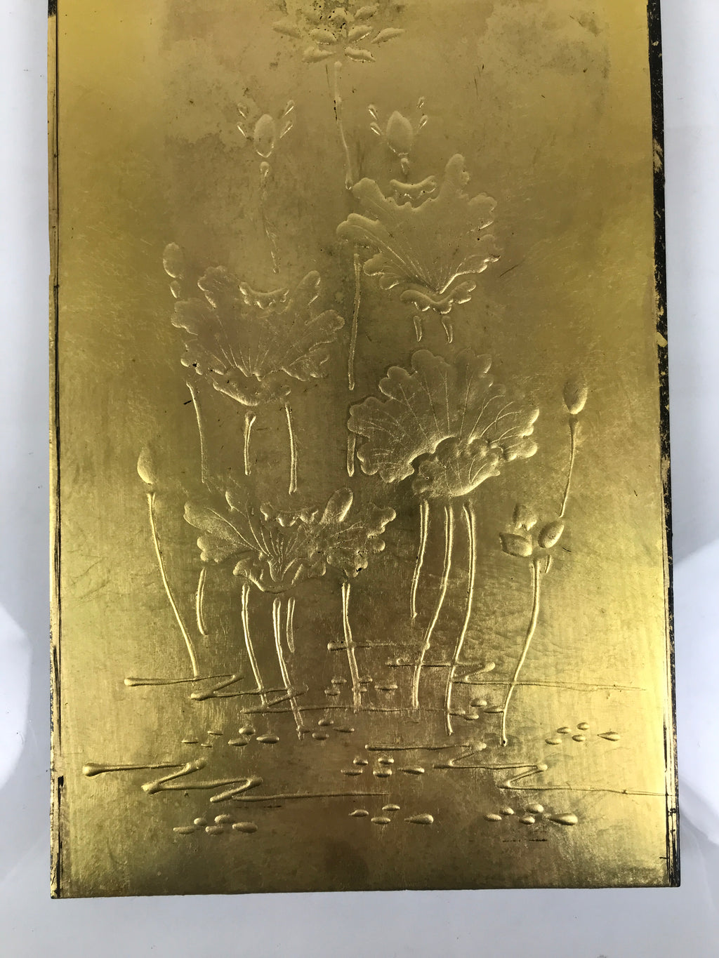 Japanese Buddhist Altar Wooden Gold Leaf Decorative Panel Vtg Lotus Flower BP41-OT - Buddhist-chidorivintage.com