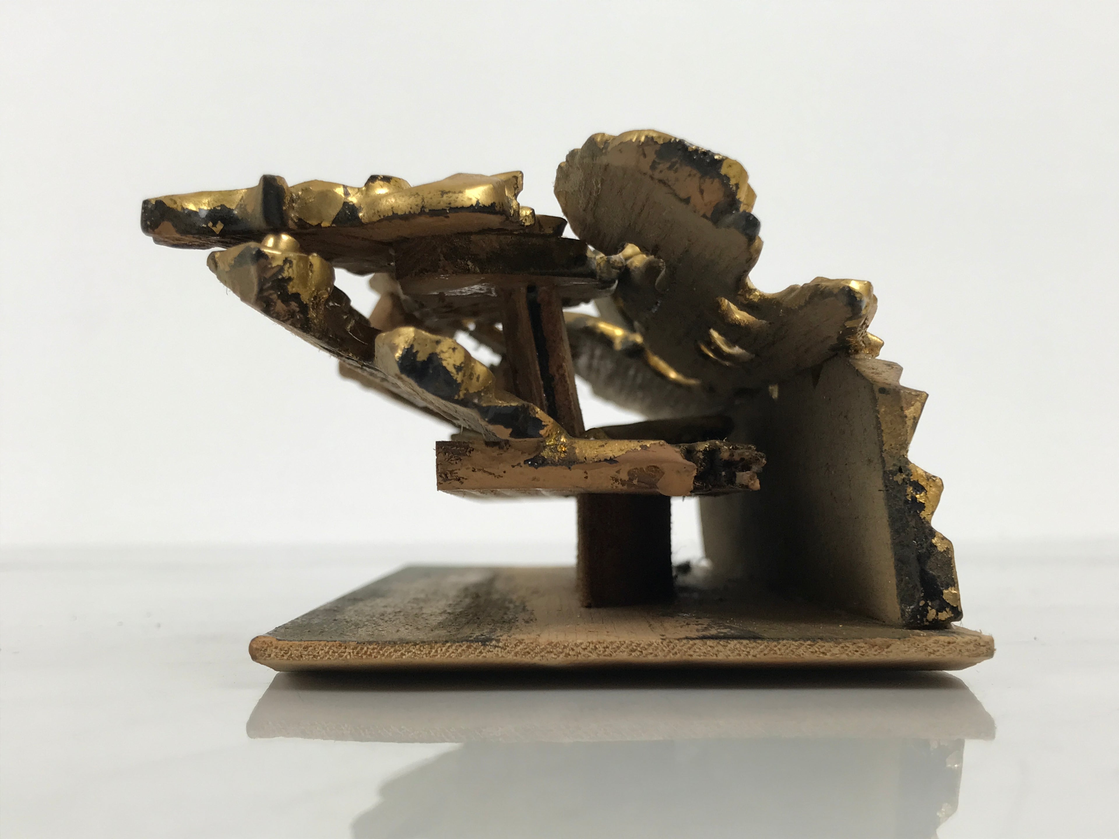 Japanese Buddhist Altar Carved Wood Vtg Butsudan Spare Part Ho-oh Bird Gold BP36-OT - Buddhist-chidorivintage.com