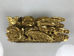 Japanese Buddhist Altar Carved Wooden Vtg Butsudan Spare Part Peacock Gold BP37-OT - Buddhist-chidorivintage.com