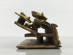 Japanese Buddhist Altar Carved Wooden Vtg Butsudan Spare Part Peacock Gold BP37-OT - Buddhist-chidorivintage.com