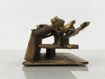 Japanese Buddhist Altar Carved Wooden Vtg Butsudan Spare Part Peacock Gold BP37-OT - Buddhist-chidorivintage.com