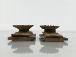 Japanese Buddhist Altar Wooden Butsudan Spare Parts Vtg 2pc Chrysanthemum BP40-OT - Buddhist-chidorivintage.com