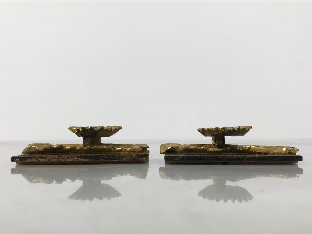 Japanese Buddhist Altar Wooden Butsudan Spare Parts Vtg 2pc Chrysanthemum BP40-OT - Buddhist-chidorivintage.com