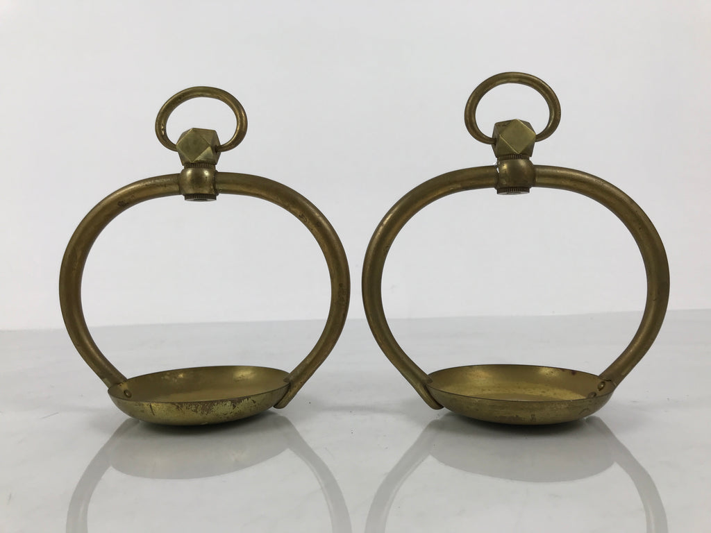 Japanese Buddhist Altar Fitting Brass Hanging Lantern Rinto 2pc Spare Part BP39-OT - Buddhist-chidorivintage.com