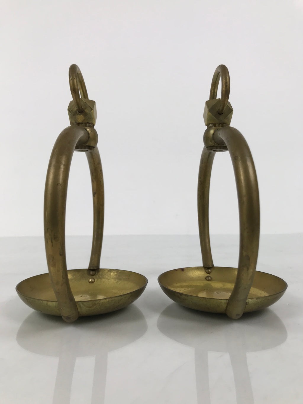 Japanese Buddhist Altar Fitting Brass Hanging Lantern Rinto 2pc Spare Part BP39-OT - Buddhist-chidorivintage.com