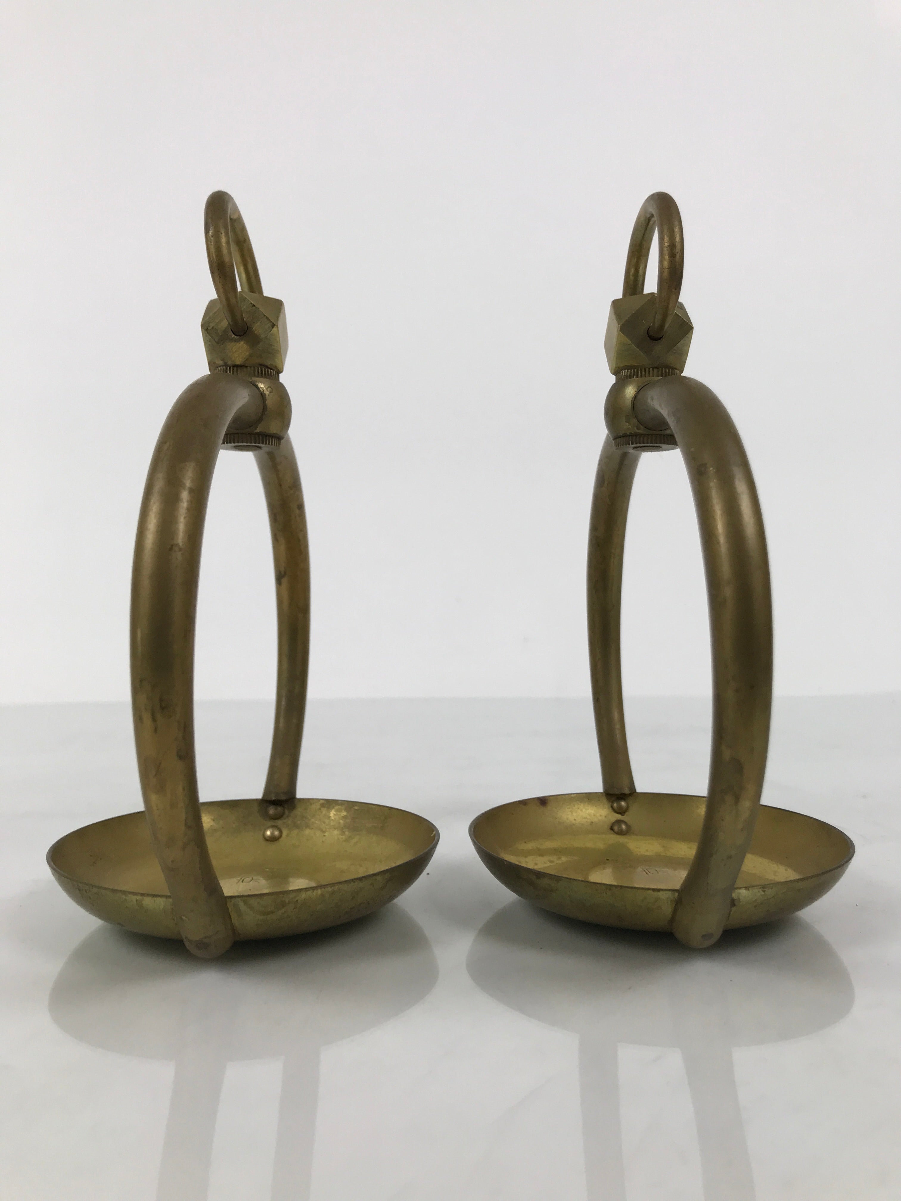 Japanese Buddhist Altar Fitting Brass Hanging Lantern Rinto 2pc Spare Part BP39-OT - Buddhist-chidorivintage.com