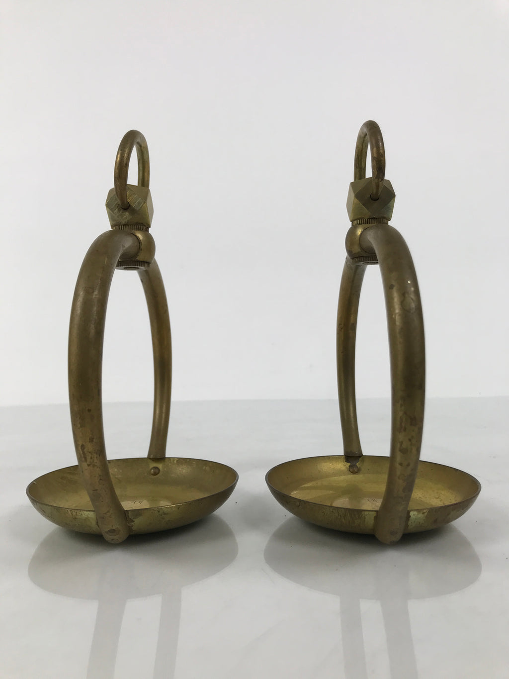 Japanese Buddhist Altar Fitting Brass Hanging Lantern Rinto 2pc Spare Part BP39-OT - Buddhist-chidorivintage.com