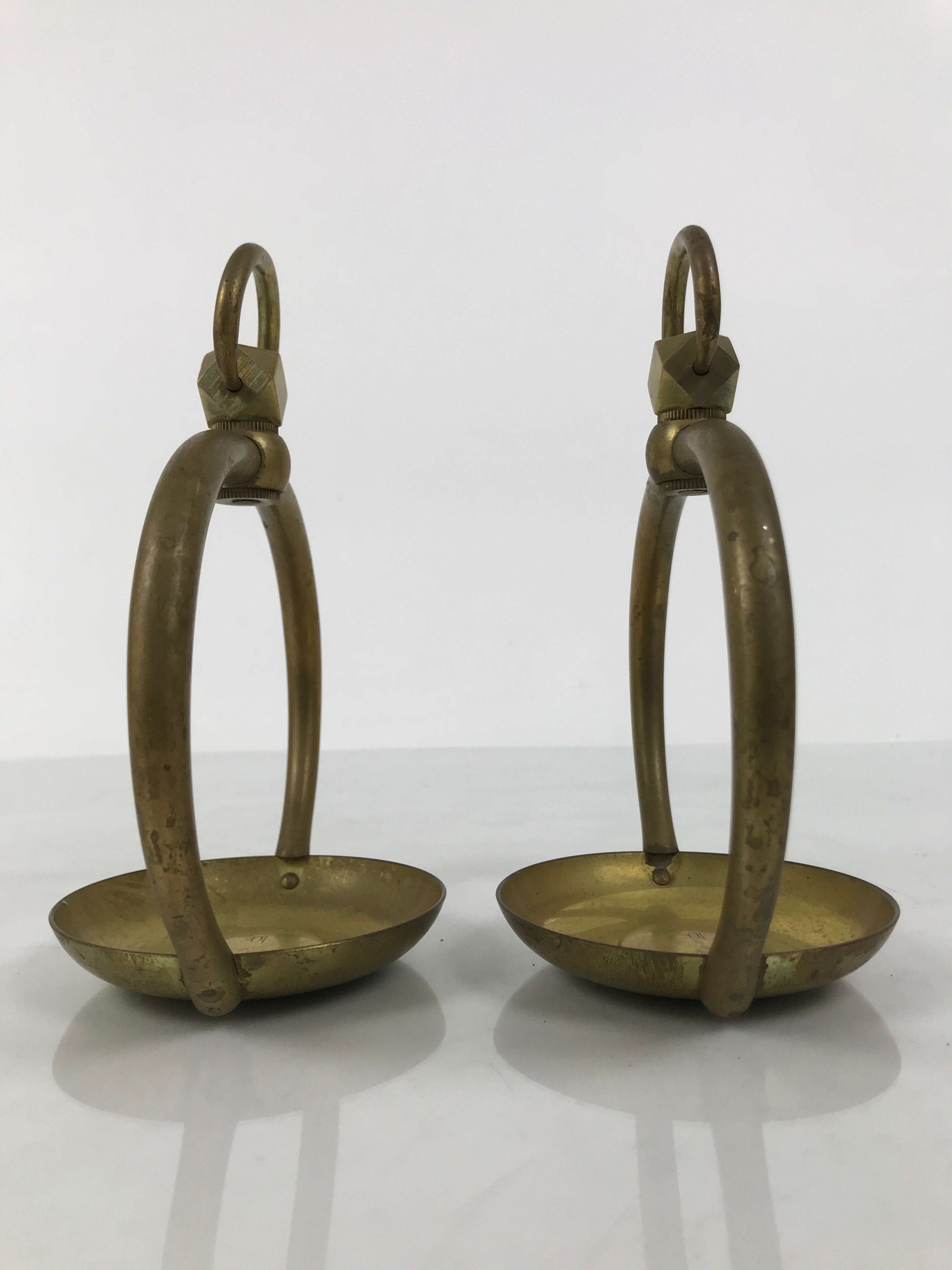 Japanese Buddhist Altar Fitting Brass Hanging Lantern Rinto 2pc Spare Part BP39-OT - Buddhist-chidorivintage.com